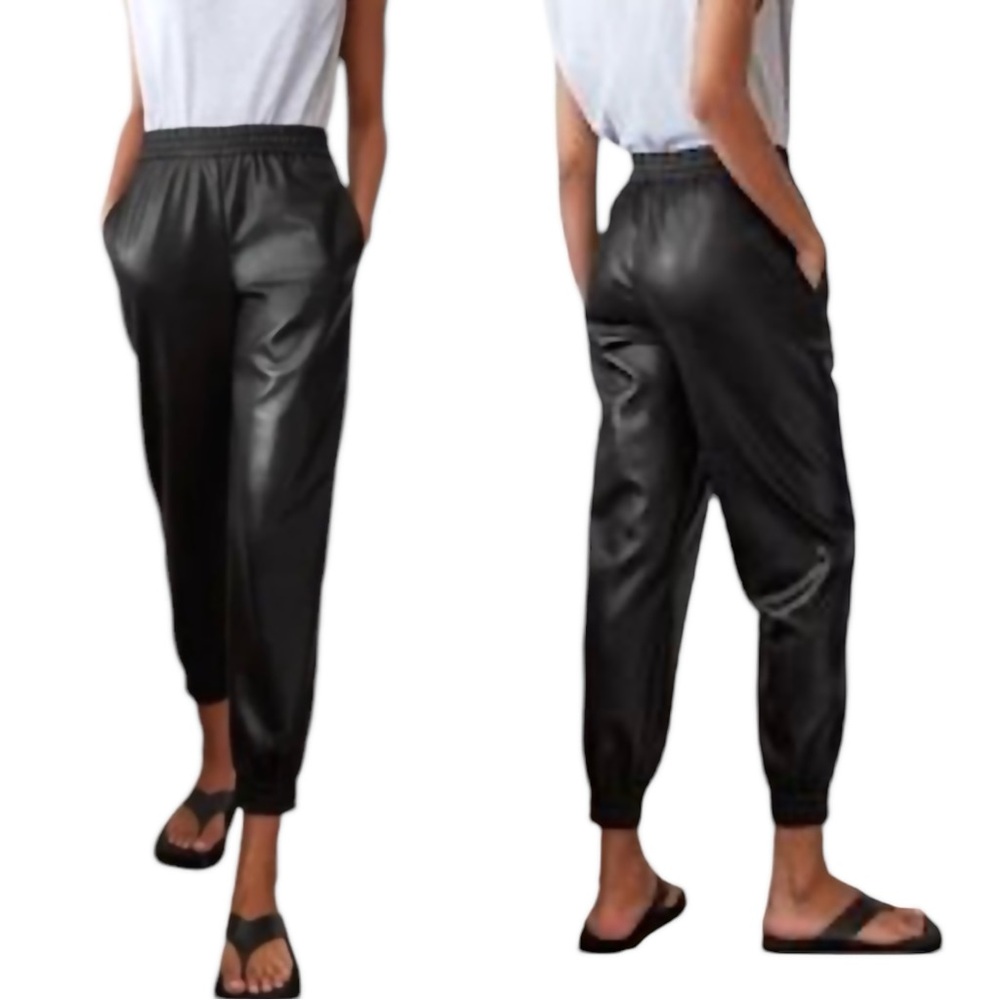 Aritzia BABATON Zedel Faux Leather Pullover Joggers. Size Small‎